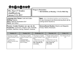 Mrs. Day`s 3rd Graders  January 9-13, 2017