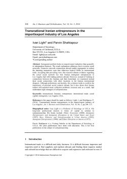 Transnational Iranian entrepreneurs in the import