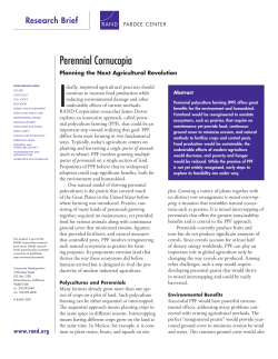 Perennial Cornucopia: Planning the Next Agricultural Revolution