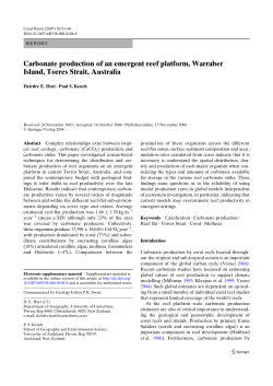 Carbonate production of an emergent reef platform