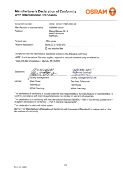 Declaration of Conformity