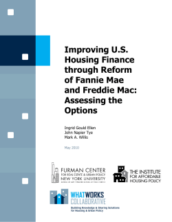 Improving US Housing Finance through Reform of