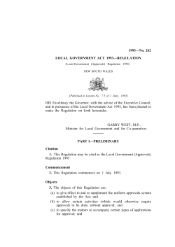 1993&mdash;No. 262 LOCAL GOVERNMENT ACT 1993