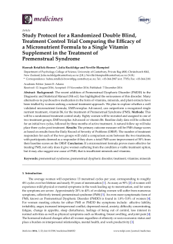 Study Protocol for a Randomized Double Blind, Treatment Control