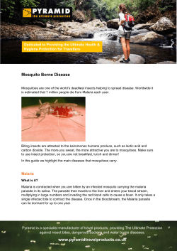 www.pyramidtravelproducts.co.uk Mosquito Borne Disease