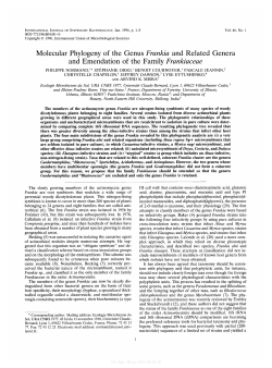 Molecular Phylogeny of the Genus Frankia and Related Genera and