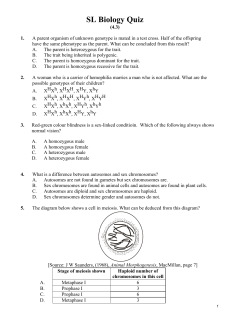 SL Biology Quiz