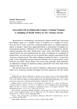 Successful Life in Eighteenth-Century Colonial Virginia: A Sampling