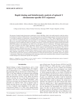 Rapid cloning and bioinformatic analysis of spinach Y chromosome