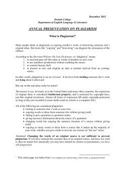 Description of Plagiarism and its Penalties