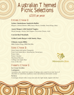 Australian Picnic Menu