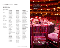 On Stage at the Met - Metropolitan Opera