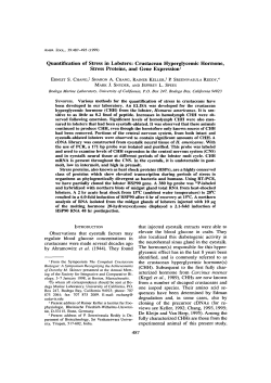 Quantification of Stress in Lobsters: Crustacean Hyperglycemic