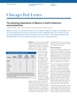 The growing importance of Mexico in North America`s auto production