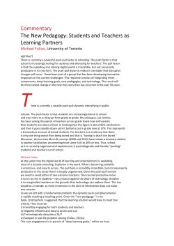 Commentary The New Pedagogy: Students and Teachers as