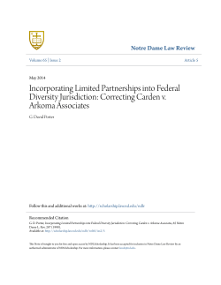 Incorporating Limited Partnerships into Federal Diversity Jurisdiction
