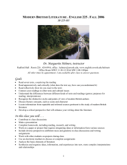 Short Essay #1 - English Department