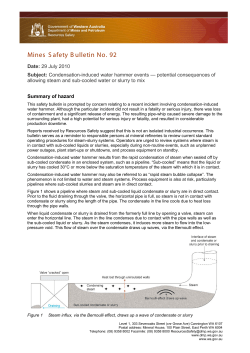 Condensation-induced water hammer events and potential