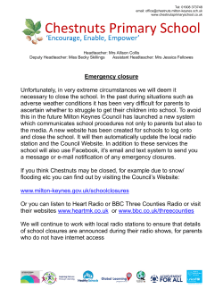 Emergency closure - Chestnuts Primary School