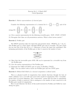 Exercise Set 2 : 9 March 2017 Calcul Quantique Exercise 1 Matrix