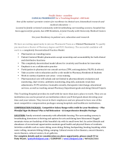 Pacific States - coastline CLINICAL PHARMACIST for a Teaching