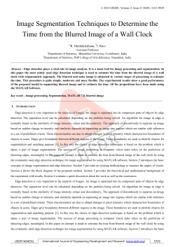 Image Segmentation Techniques to Determine the Time