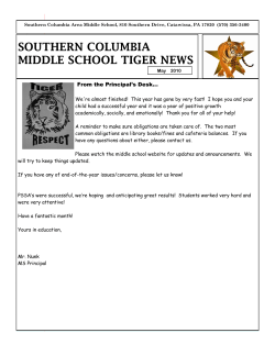 SOUTHERN COLUMBIA MIDDLE SCHOOL TIGER NEWS