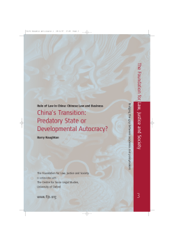 China`s Transition: Predatory State or Developmental Autocracy? 3