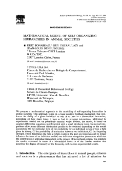 Mathematical model of self-organizing hierarchies in animal