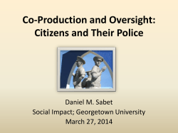 Co-Production and Oversight