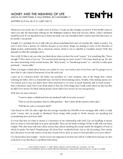 Money and the Meaning of Life