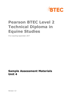 Pearson BTEC Level 2 Technical Diploma in Equine Studies