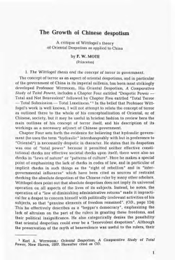 The Growth of Chinese despotism