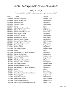 ASL Interpreted Show Schedule