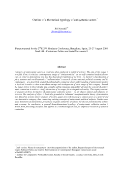 Outline of a theoretical typology of antisystemic actors