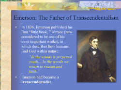 Emerson, Thoreau, and Transcendentalism