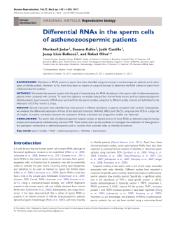 Differential RNAs in the sperm cells of
