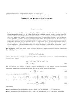 Lecture 10: Fourier Sine Series
