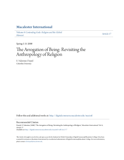 The Arrogation of Being - DigitalCommons@Macalester College