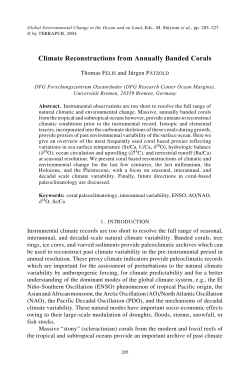 Climate Reconstructions from Annually Banded Corals