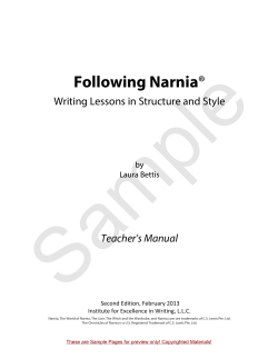 Following Narnia - Writing Excellence