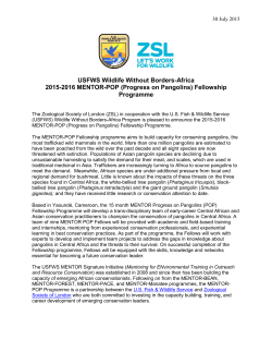USFWS Wildlife Without Borders-Africa 2015-2016 MENTOR