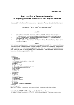 Study on affect of Japanese tuna prices on targeting practices