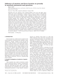 Influence of emotion and focus location on prosody