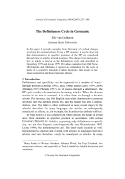 The Definiteness Cycle in Germanic