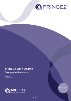 PRINCE2 2017 Update