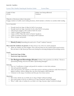 Healthy Snacking and Nutrition Labels