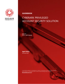 CYBERARK PRIVILEGED ACCOUNT SECURITY SOLUTION