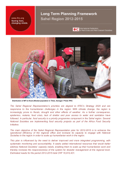 Long Term Planning Framework Sahel Region 2012-2015
