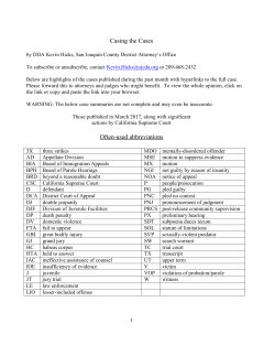 Casing the Cases Often-used abbreviations